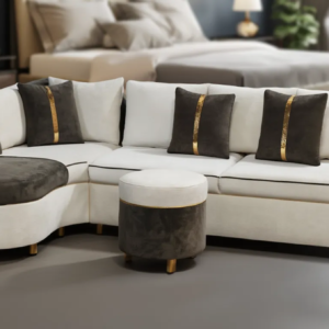 Luxury L shape sofa with ottoman by Furo Furniture