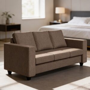 Furo Furniture brown 3 seater fabric sofa