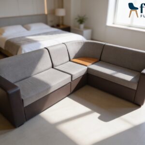 Furo Furniture L shape sofa with built-in corner table