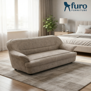Furo Furniture premium beige curved 3 seater sofa for living room