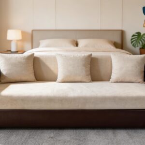 Furo Furniture premium cream brown 3 seater modern sofa for living room