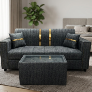 Royal midnight 3 seater sofa set with center table by Furo Furniture