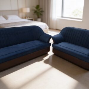 Royal navy blue 3+2 seater sofa set by Furo Furniture