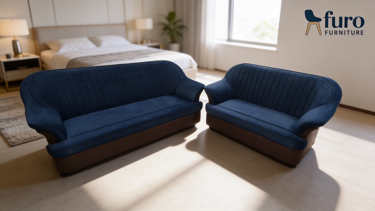 furo-furniture-royal-navy-3-plus-2-seater-sofa-set Royal navy blue 3+2 seater sofa set by Furo Furniture