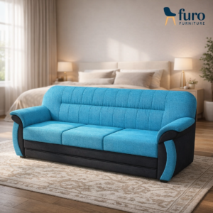 Furo Furniture premium sky blue 3 seater sofa for living room